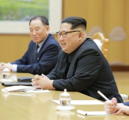 North Korean leader Kim Jong Un meets members of the special delegation of South Korea's President in this photo released by North Korea's Korean Central News Agency (KCNA) on March 6, 2018. KCNA/via Reuters   ATTENTION EDITORS - THIS PICTURE WAS PROVIDED BY A THIRD PARTY. REUTERS IS UNABLE TO INDEPENDENTLY VERIFY THE AUTHENTICITY, CONTENT, LOCATION OR DATE OF THIS IMAGE. NO THIRD PARTY SALES. SOUTH KOREA OUT.