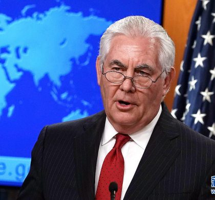 WASHINGTON, DC - MARCH 13:  Outgoing U.S. Secretary of State Rex Tillerson makes a statement on his departure from the State Department March 13, 2018 at the State Department in Washington, DC. President Donald Trump has nominated CIA Director Mike Pompeo to replace Tillerson to be the next Secretary of State.  (Photo by Alex Wong/Getty Images)