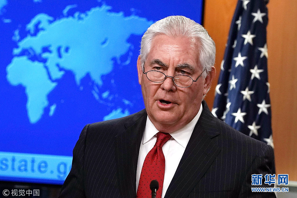 WASHINGTON, DC - MARCH 13:  Outgoing U.S. Secretary of State Rex Tillerson makes a statement on his departure from the State Department March 13, 2018 at the State Department in Washington, DC. President Donald Trump has nominated CIA Director Mike Pompeo to replace Tillerson to be the next Secretary of State.  (Photo by Alex Wong/Getty Images)