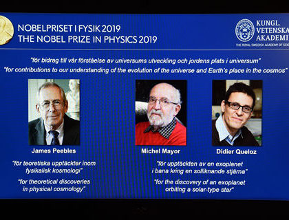 三名科学家分享2019年诺贝尔物理学奖