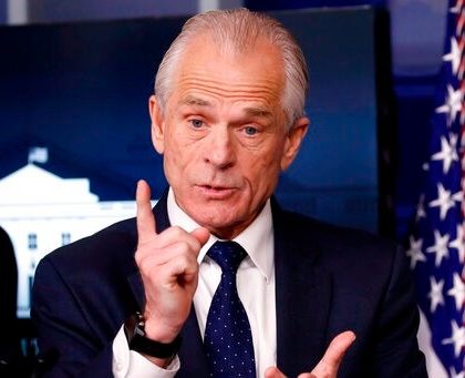 White House trade adviser Peter Navarro, who is now serving as national defense production act policy coordinator, speaks about the coronavirus in the James Brady Press Briefing Room of the White House, Thursday, April 2, 2020, in Washington. (AP Photo/Alex Brandon)