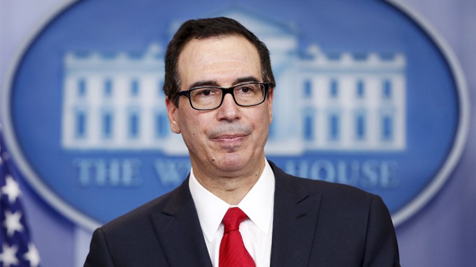 Copyright 2017 The Associated Press. All rights reserved. This material may not be published, broadcast, rewritten or redistributed without permission.
Mandatory Credit: Photo by AP/REX/Shutterstock (8771261d)
Treasury Secretary Steven Mnuchin pauses s he speaks in the briefing room of the White House, in Washington, . President Donald Trump is proposing dramatically reducing the taxes paid by corporations big and small in an overhaul his administration says will spur economic growth and bring jobs and prosperity to the middle class
Trump Tax Plan, Washington, USA - 26 Apr 2017