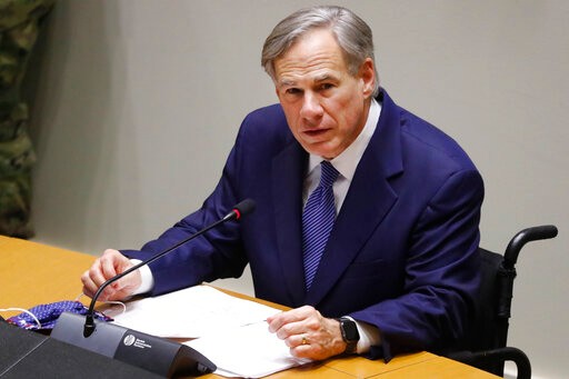 Texas Gov. Greg Abbott speaks at a news conference at city hall in Dallas, Tuesday, June 2, 2020. Abbott and local officials were on hand to discuss the response to protests in Texas over the death of George Floyd who was died in police custody May 25 in Minneapolis. (AP Photo/LM Otero)