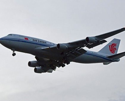 A chartered Air China 747 lands in Singapore suspected to pick up North Korea leader Kim Jong Un on Tuesday, June 12, 2018, after his summit today with U.S. leader Donald Trump. (AP Photo/Joseph Nair)