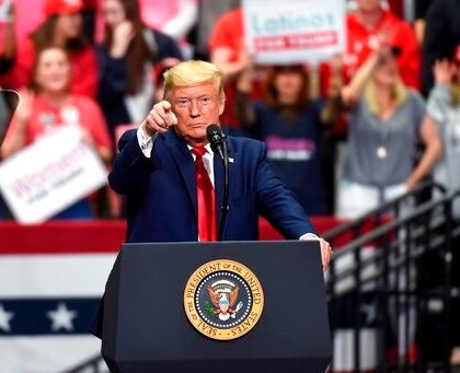 President Donald Trump speaks during a campaign rally in Charlotte, N.C., Monday, March 2, 2020. (AP Photo/Mike McCarn)