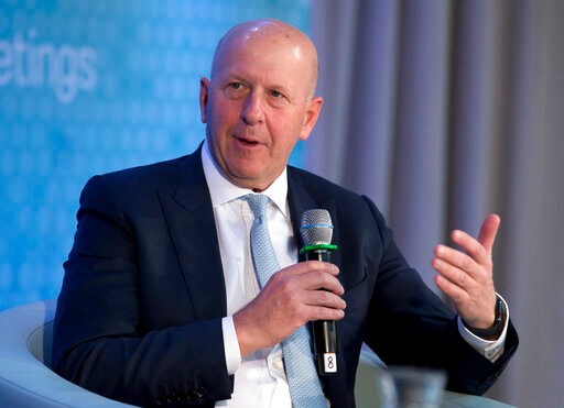 Chairman and CEO of Goldman Sachs David Solomon speaks during the forum Unleashing the Potential of Women Entrepreneurs through Finance and Markets, in the sidelines of the World Bank/IMF Annual Meetings in Washington, Friday, Oct. 18, 2019. (AP Photo/Jose Luis Magana)