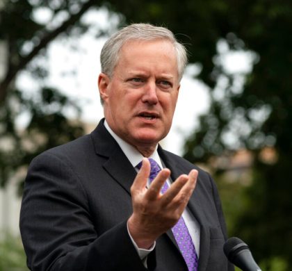 White House Chief of Staff Mark Meadows speaks with reporters at the White House, Thursday, Sept. 17, 2020, in Washington. (AP Photo/Alex Brandon)