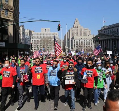纽约三万民众参与“停止仇恨亚裔”示威游行 波士顿福建同乡会积极参与并捐款一千美元