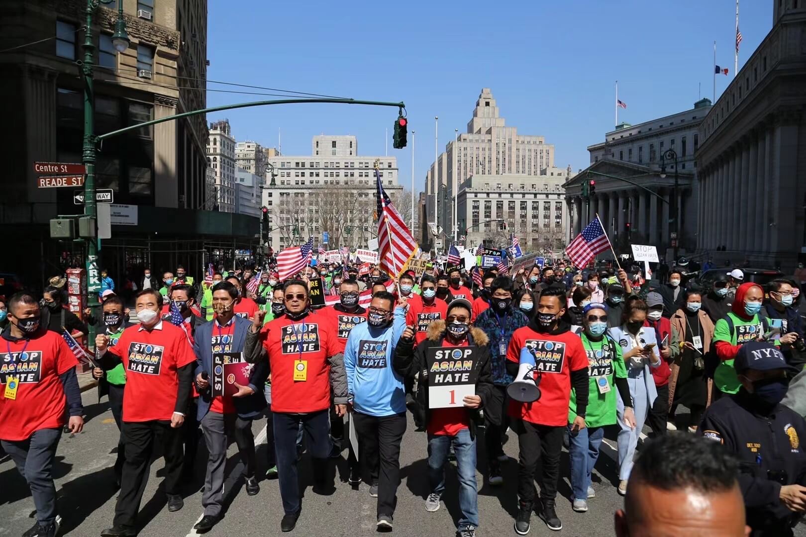 纽约三万民众参与“停止仇恨亚裔”示威游行 波士顿福建同乡会积极参与并捐款一千美元