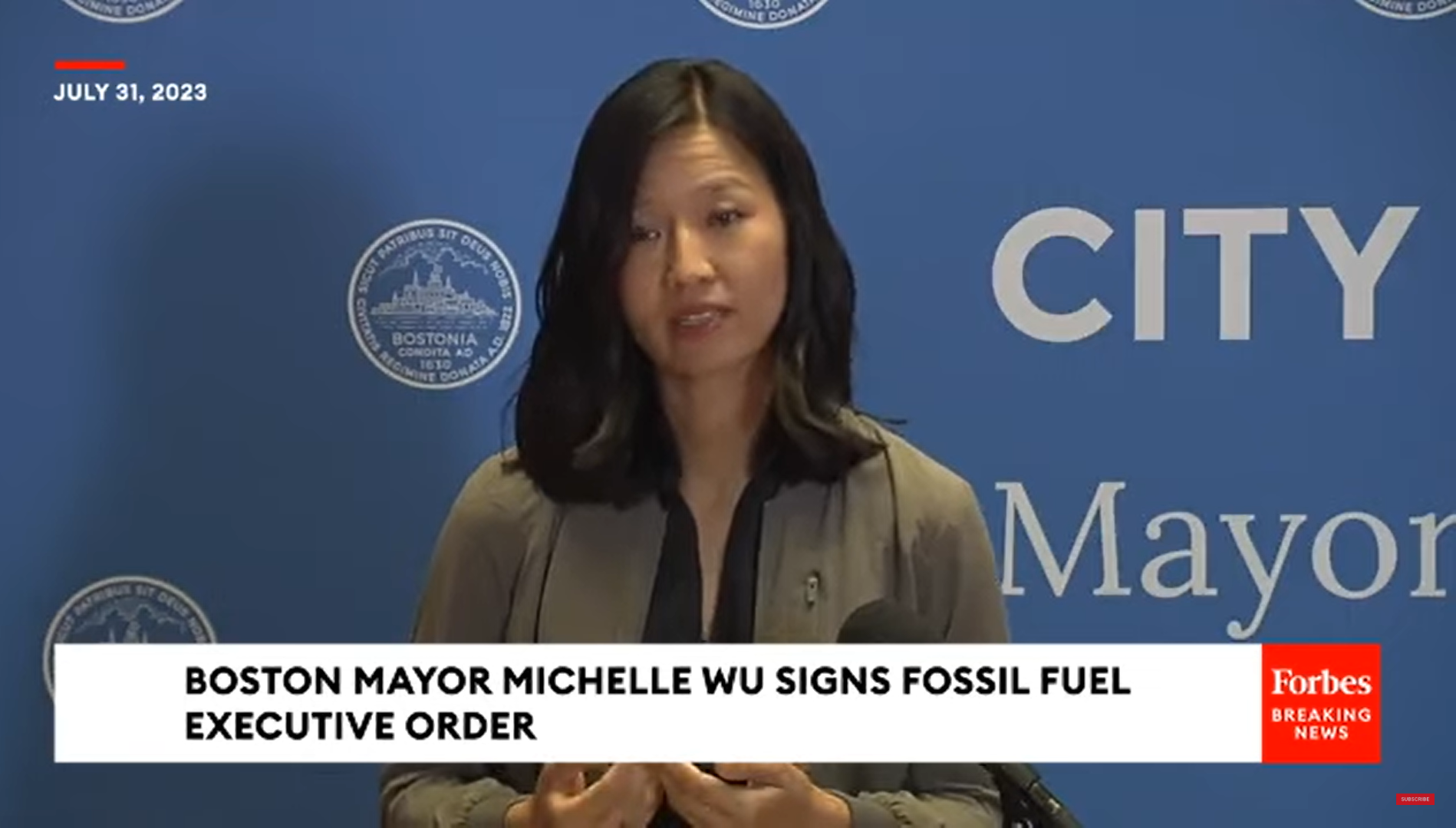 波士顿市长吴弭签署行政命令，禁止在新市政府建筑中使用化石燃料