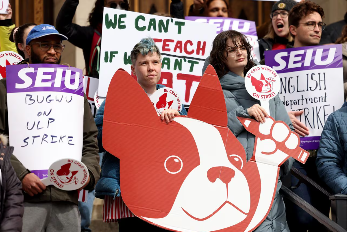“没有我们，整个系统就会崩溃”：波士顿大学毕业生工人罢工导致阶级混乱