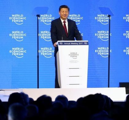 1月17日，中国国家主席习近平在瑞士达沃斯举行的世界经济论坛年会上发表讲话。 REUTERS/Ruben Sprich