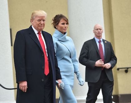 US President-elect Donald Trump and his wife Melania leave St. John's Episcopal Church on January 20, 2017, before Trump's inauguration. / AFP / Nicholas Kamm        (Photo credit should read NICHOLAS KAMM/AFP/Getty Images)