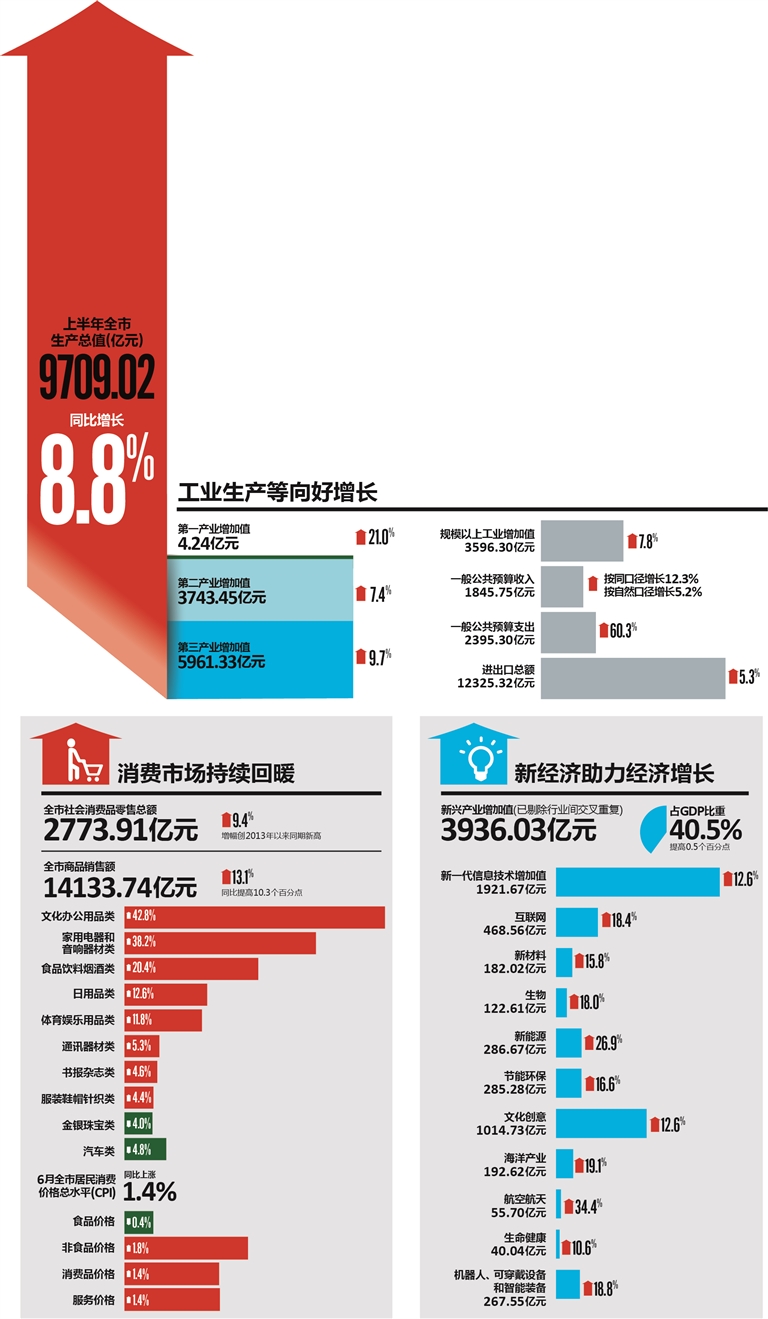 深圳上半年GDP增长8.8%   ​​固定资产投资增长30.6%