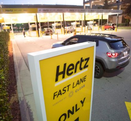 IMAGE DISTRIBUTED FOR HERTZ FAST LANE POWERED BY CLEAR - On Tuesday, Dec. 11, 2018 Hertz and CLEAR announced the Hertz Fast Lane powered by CLEAR, a new service that uses biometrics, allowing travelers to get through the exit gate and on the road in 30 seconds or less with just a look or tap of their finger. It is now available at the Hartsfield-Jackson Atlanta International Airport (ATL), with 40 more locations expected in 2019. (John Amis/AP Images for Hertz Fast Lane powered by CLEAR)