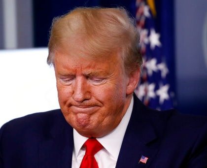 President Donald Trump pauses during a briefing about the coronavirus in the James Brady Press Briefing Room of the White House, Tuesday, March 31, 2020, in Washington. (AP Photo/Alex Brandon)