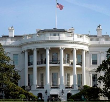 The White House, seen from the South Lawn in Washington, gives the media a preview of the White House gardens and grounds on Saturday, April 21, 2012, prior to the official opening of the Garden Tours to the public. (AP Photo/Susan Walsh)