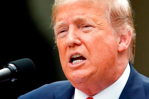 President Donald Trump speaks in the Rose Garden of the White House, Friday, May 29, 2020, in Washington. (AP Photo/Alex Brandon)