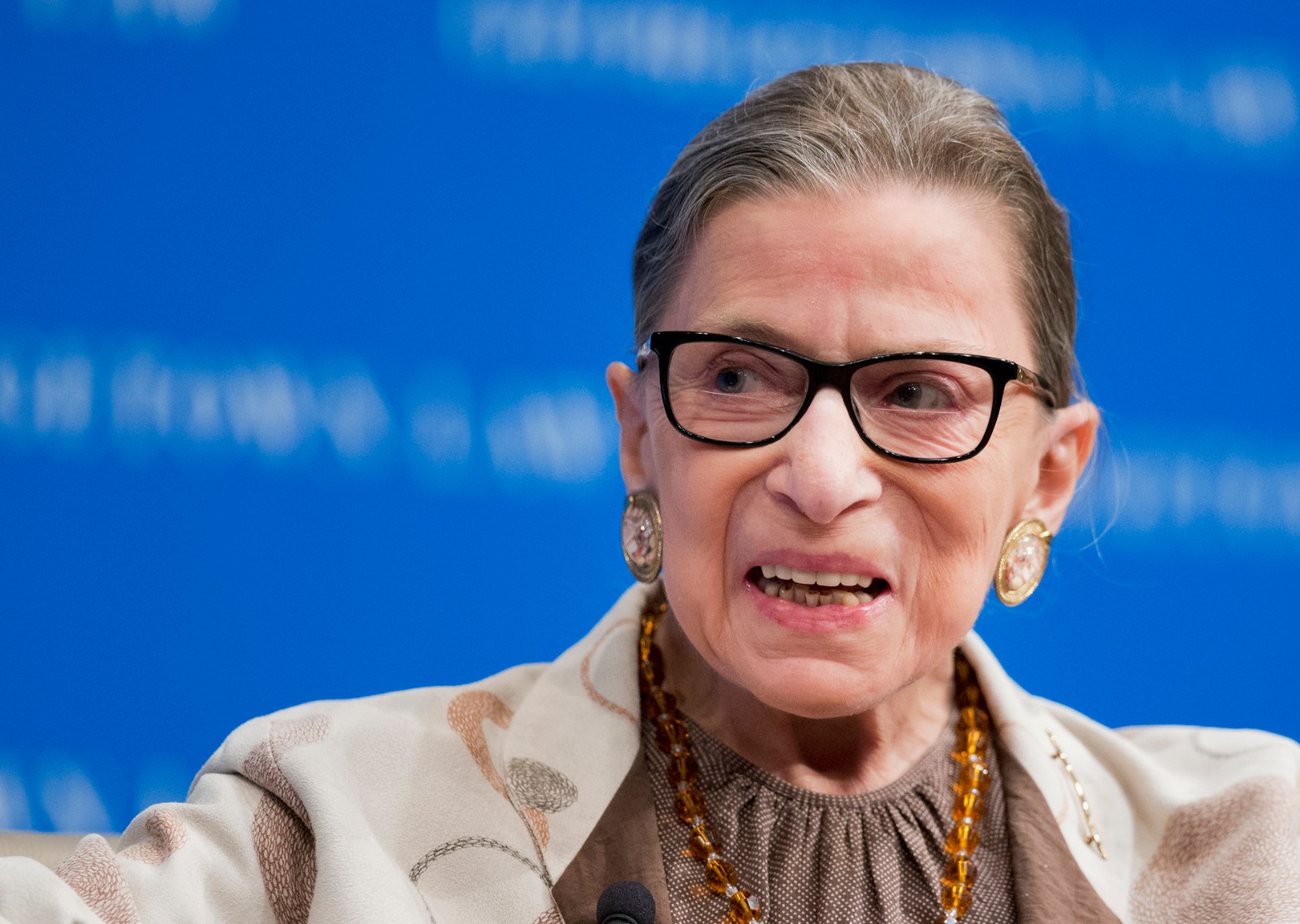 FILE - In this Feb. 4, 2015 file photo, Supreme Court Justice Ruth Bader Ginsburg speaks at Georgetown University Law Center in Washington. Ginsburg’s public criticism of Donald Trump is dividing legal experts over whether the leader of the court’s liberal wing should recuse herself in any future case involving him.  (AP Photo/Manuel Balce Ceneta, File)
