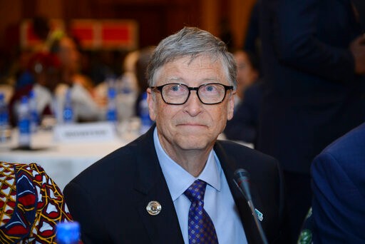 Bill Gates, chairman of the Bill & Melinda Gates Foundation, attends the "Africa Leadership Meeting - Investing in Health Outcomes" held at a hotel in Addis Ababa, Ethiopia Saturday, Feb. 9, 2019. The meeting, which took place ahead of the 32nd African Union Summit, was "to launch a new initiative designed to help deliver increased, sustained and more impactful financing for health across Africa", according to the African Union. (AP Photo/Samuel Habtab)