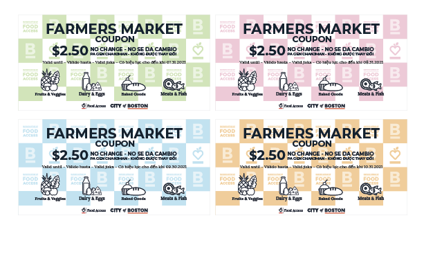 波士顿推出 2021 年农贸市场优惠券计划 优惠券可在全市所有的参与农贸市场购买